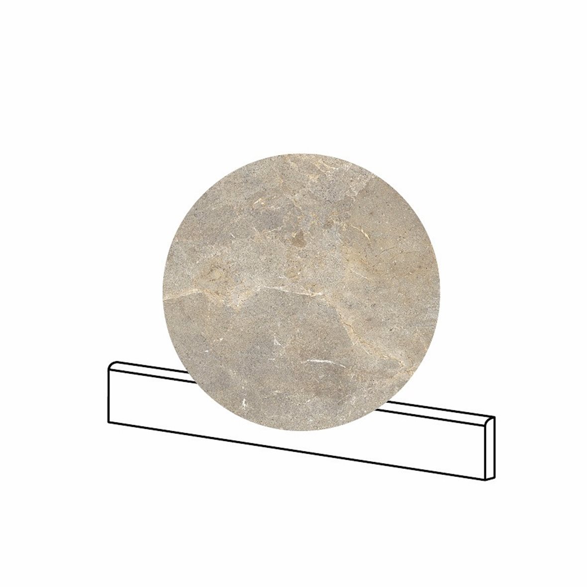 LPC Stone Soul lasitettu jalkalista 6,5X60 01 Smoke tasapintainen matta keskitumma ruskea kivi