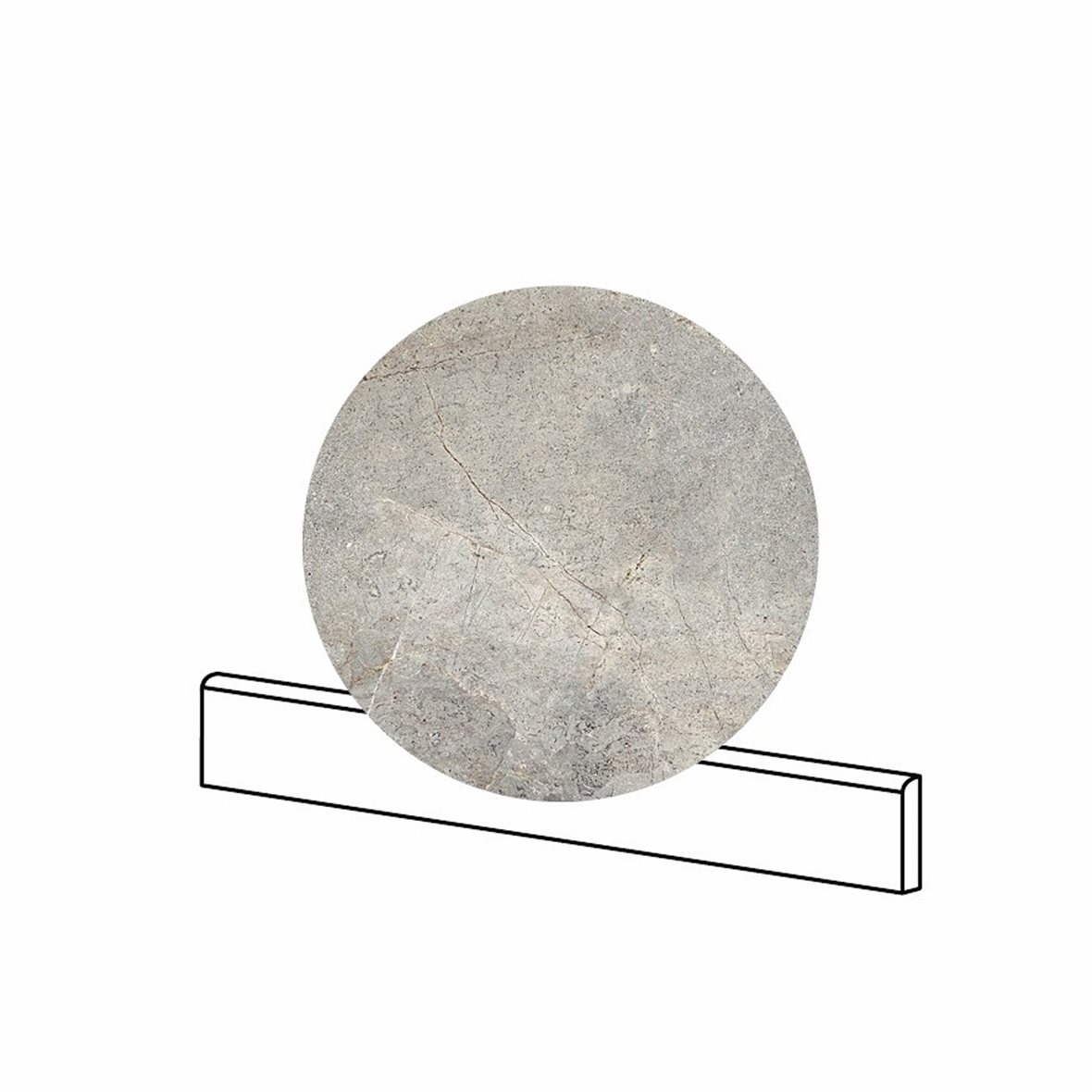 LPC Stone Soul lasitettu jalkalista 6,5X60 03 Grey tasapintainen matta keskitumma harmaa kivi