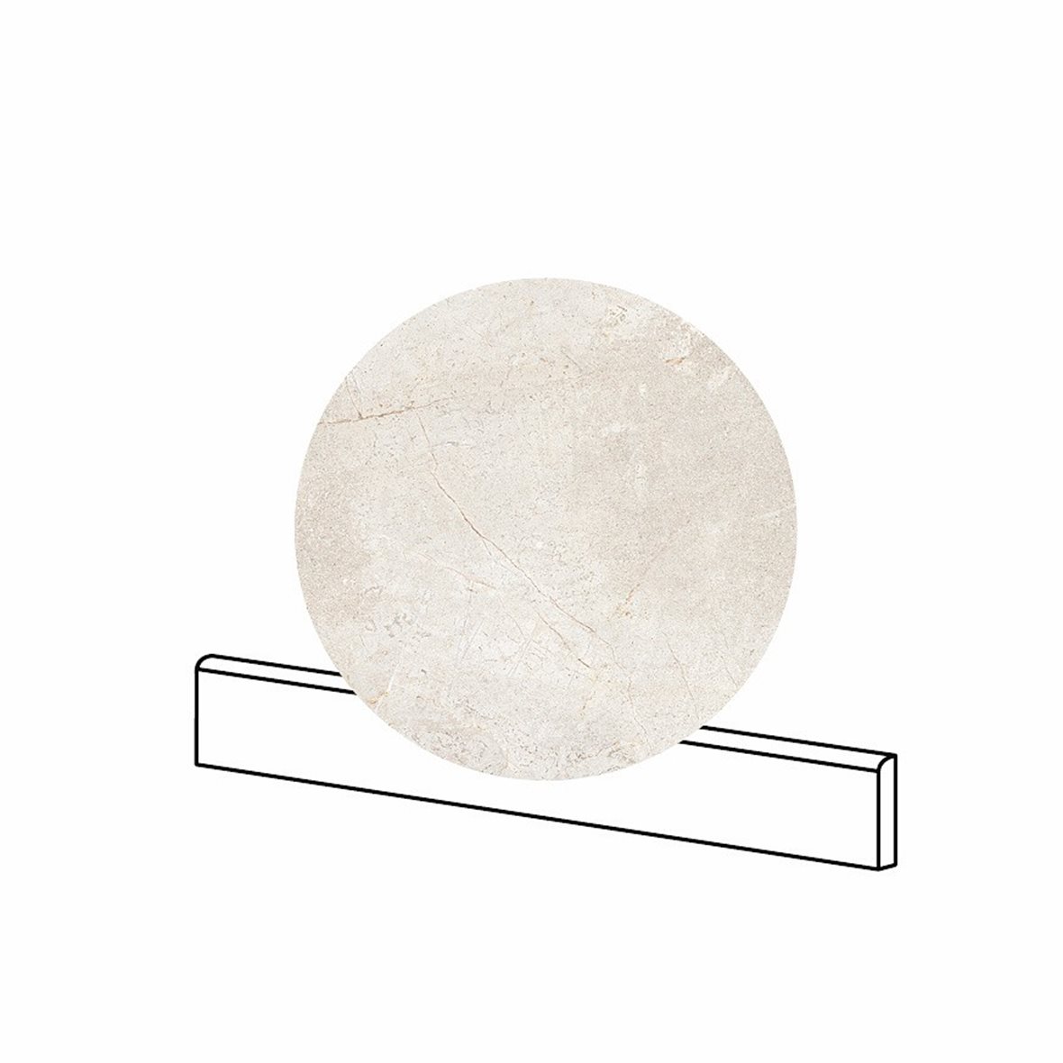 LPC Stone Soul lasitettu jalkalista 6,5X60 04 Bone tasapintainen matta vaalea valkoinen kivi