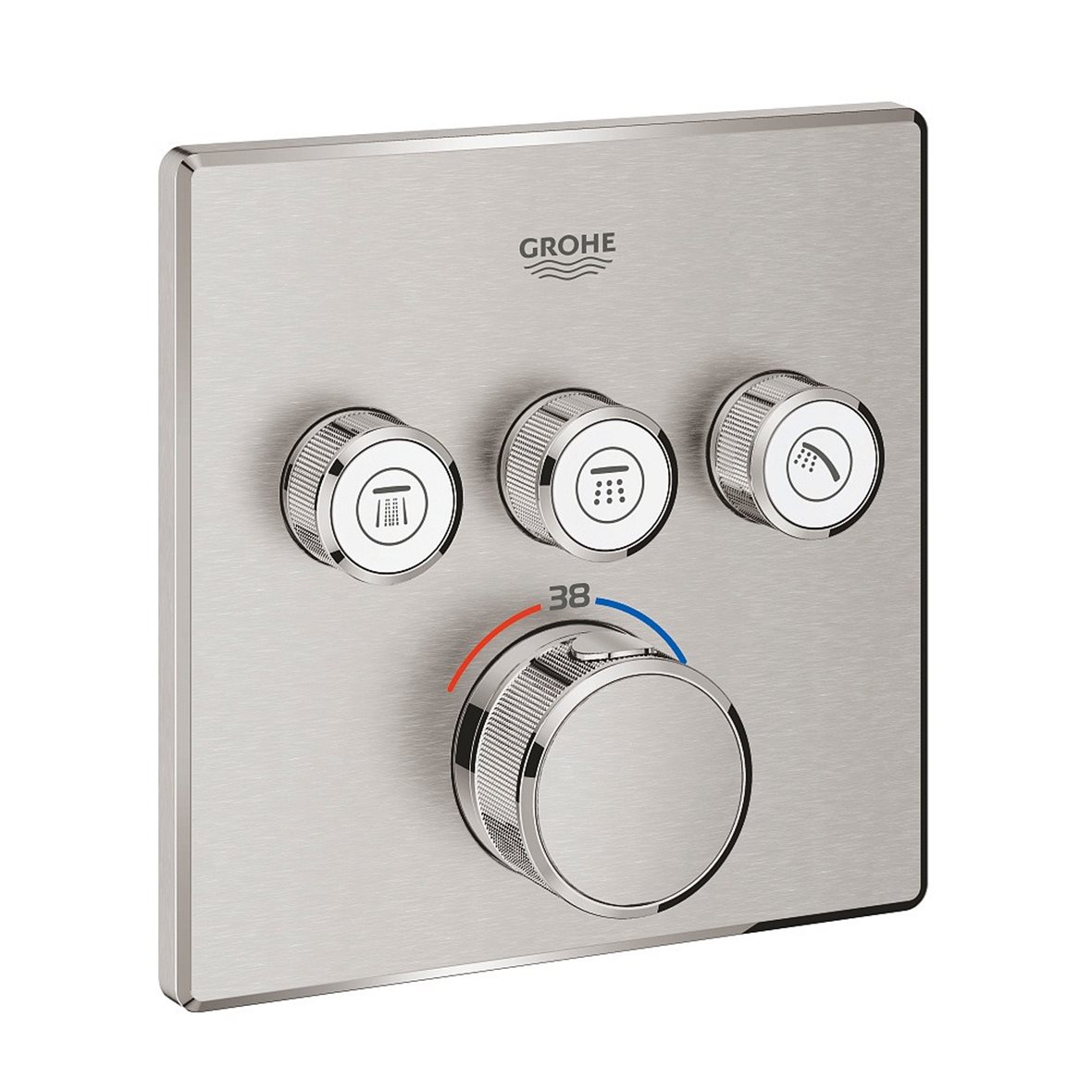 GROHE Grohtherm SmartControl Cube pintaosa termostaattihanalle supersteel 3 toimintoa