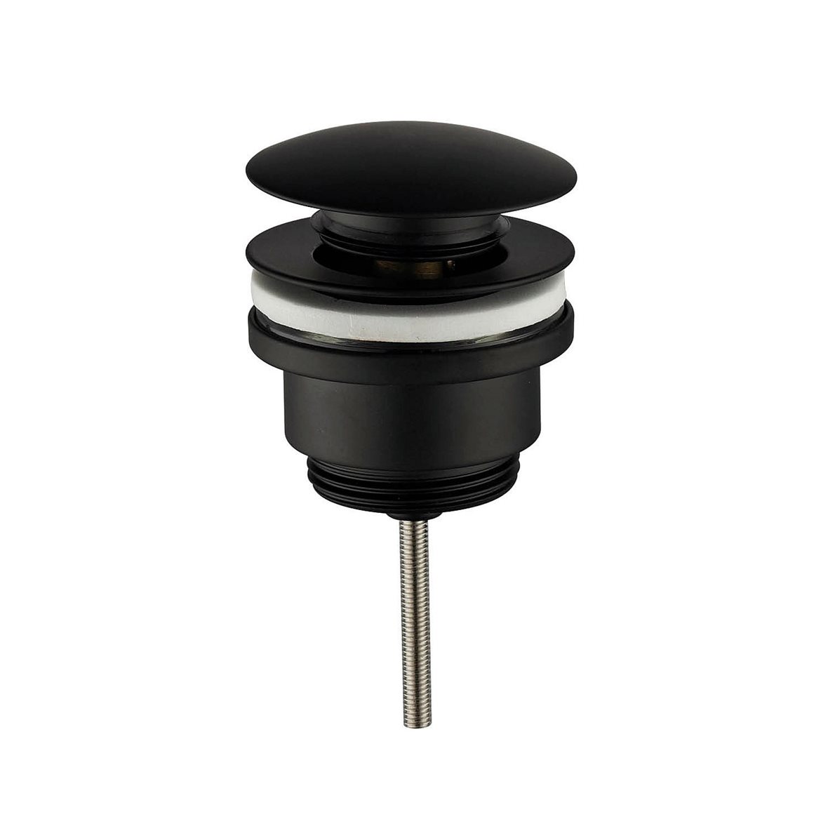 Pesualtaan pohjaventtiili push-open mattamusta 1 1/4" uk