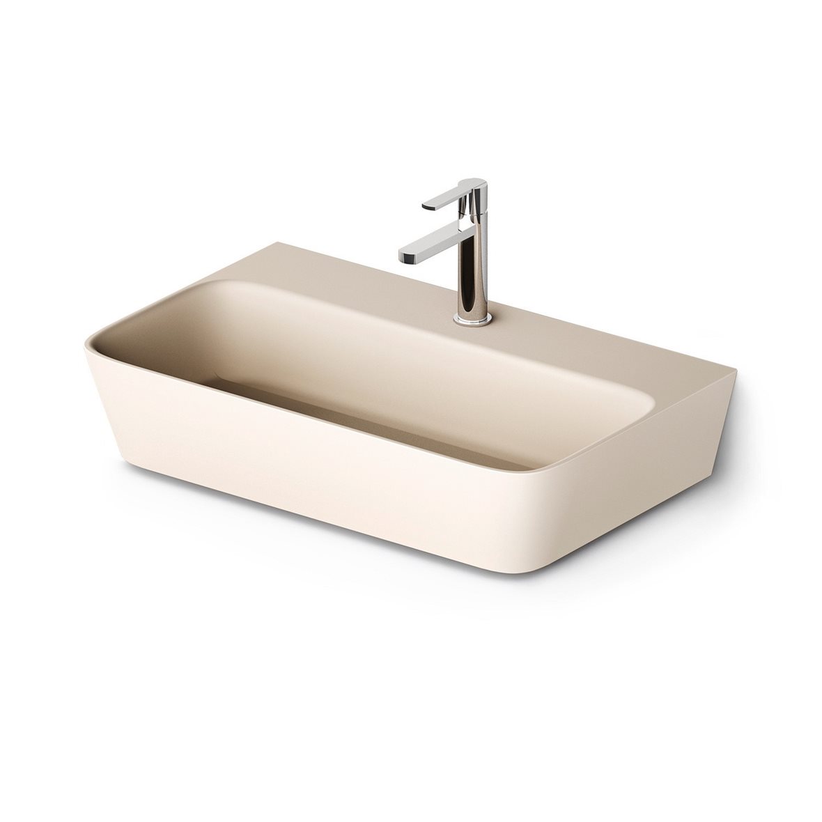 PAA Quadro malja-allas 70X43X13,7 cm oyster kivikomposiitti matta beige