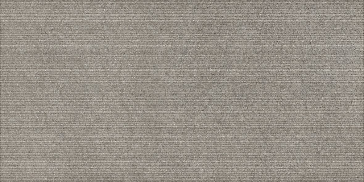 LPC Volcano Re60 Groove lasittamaton porcelanato seinälaatta 60X119,7 G02 Grey rihlattu matta keskitumma harmaa kivi