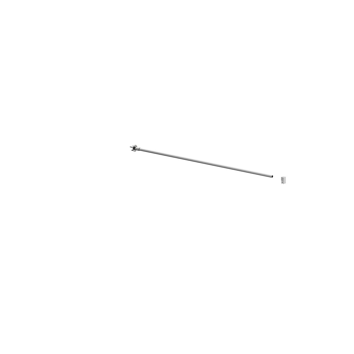 Perfct Solution Cuprum suihkuverhotanko 120,8x5x5 cm kromi suora lyhennettävissä