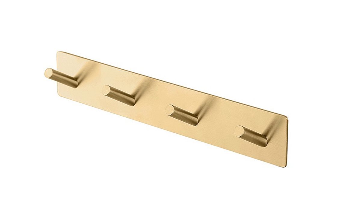 Perfct Accessories Alfa monikoukku 25,5x4,5x3,6 cm harjattu kulta 3M