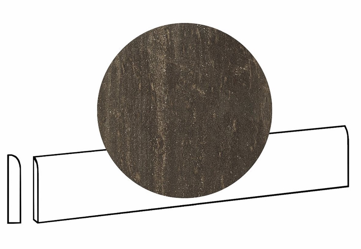 LPC Sicily Re60 lasittamaton jalkalista 7,2X60 05 Lava tasapintainen silotettu matta tumma ruskea kivi