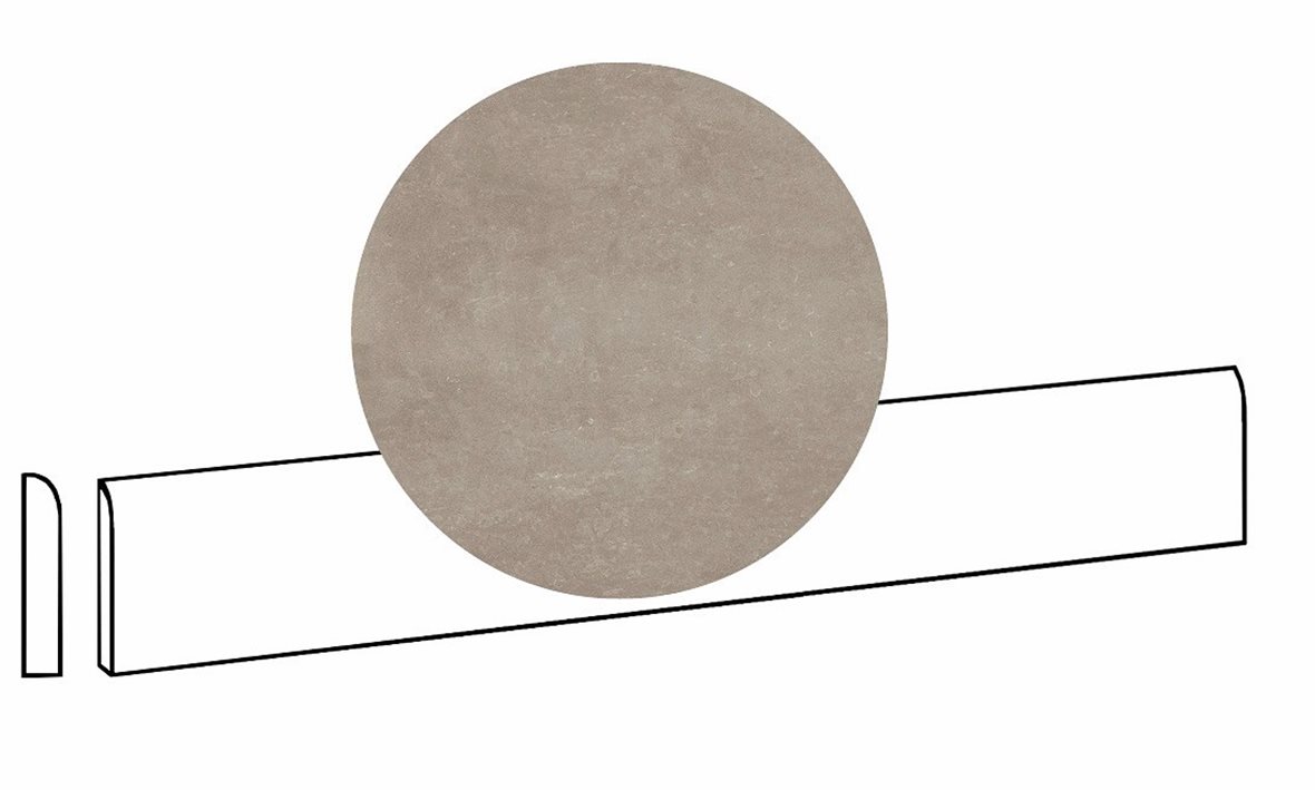 LPC Sicily Re60 lasittamaton jalkalista pyöristetty pitkä sivu 7,2X80 04 Smoke tasapintainen silotettu matta keskitumma harmaa kivi