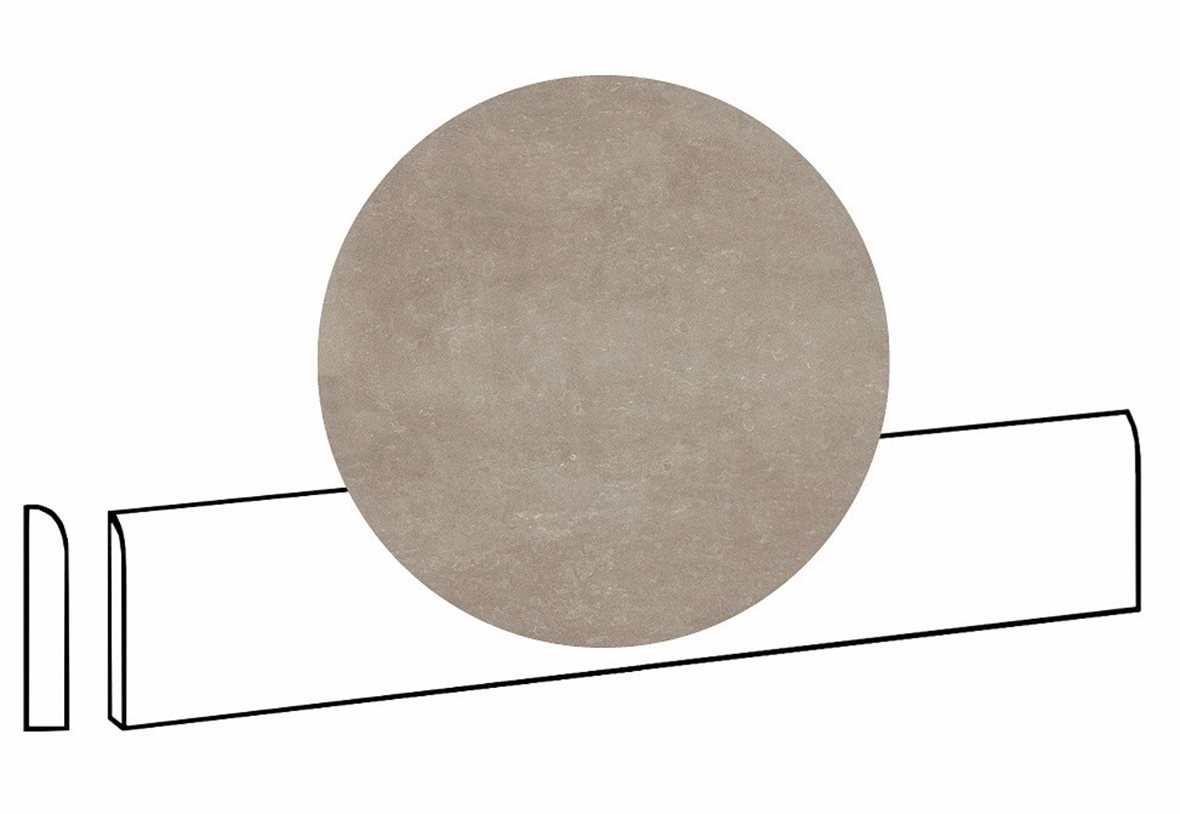 LPC Sicily Re60 lasittamaton jalkalista pyöristetty pitkä sivu 7,2X60 04 Smoke tasapintainen silotettu matta keskitumma harmaa kivi