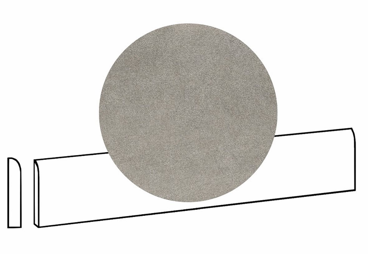 LPC Volcano Re60 lasittamaton jalkalista 7,2X60 02 Grey tasapintainen silotettu matta keskitumma harmaa kivi