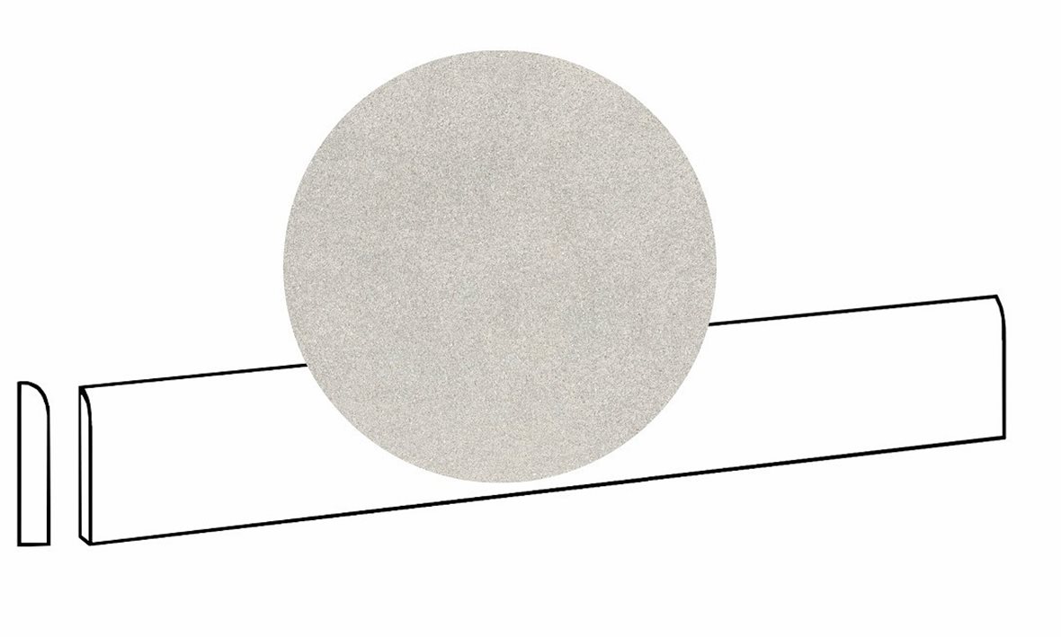 LPC Volcano Re60 lasittamaton jalkalista 7,2X80 01 White tasapintainen silotettu matta vaalea valkoinen kivi