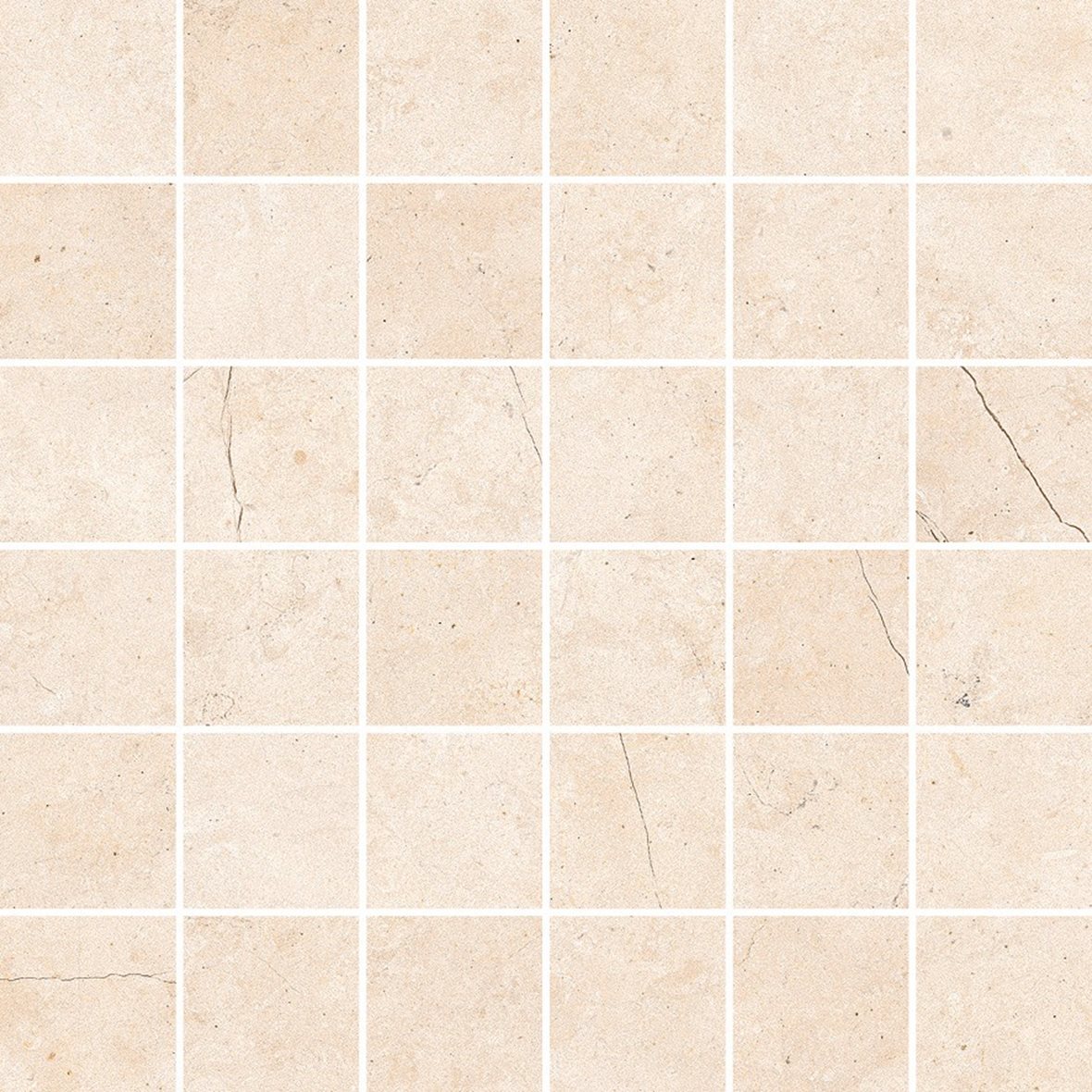 LPC Sicily Re60 lasittamaton porcelanato mosaiikki seinälaatta lattialaatta 5X5 01 beige tasapintainen silotettu matta vaalea beige kivi