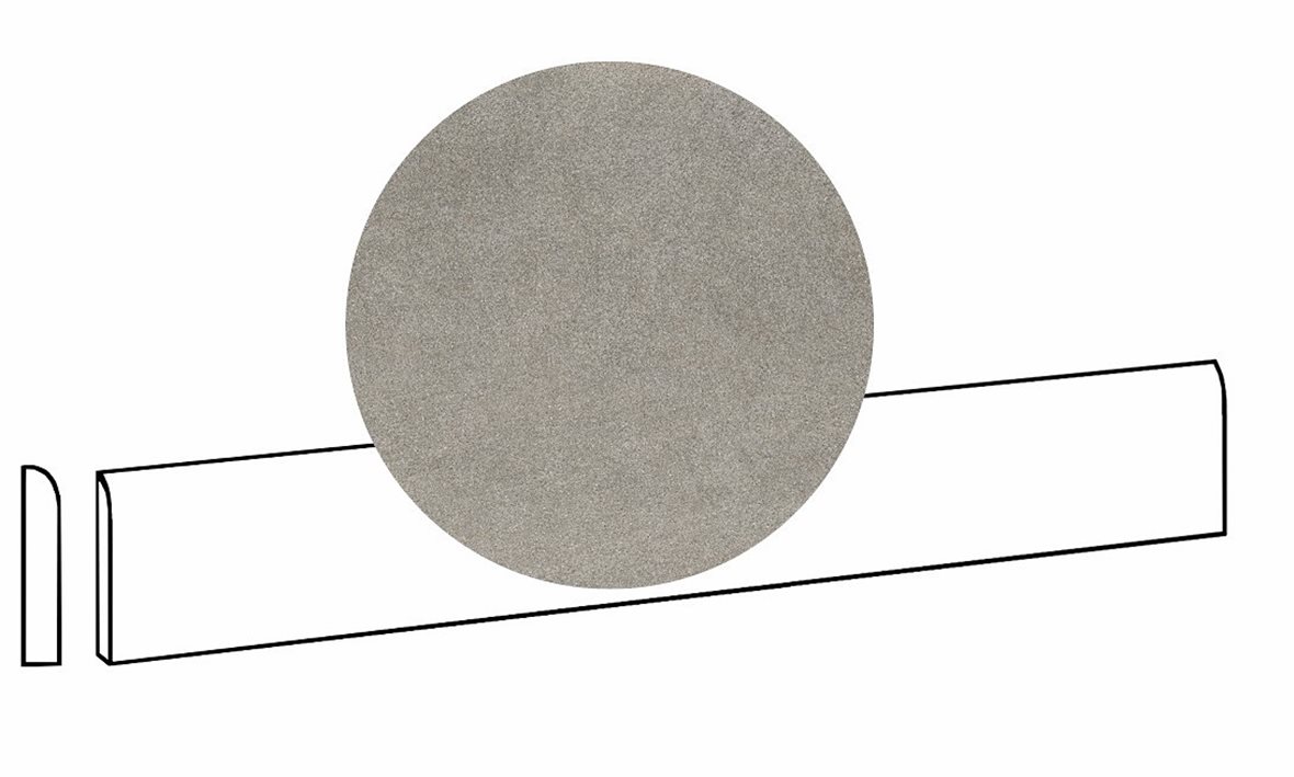 LPC Volcano Re60 lasittamaton jalkalista 7,2X80 02 Grey tasapintainen silotettu matta keskitumma harmaa kivi