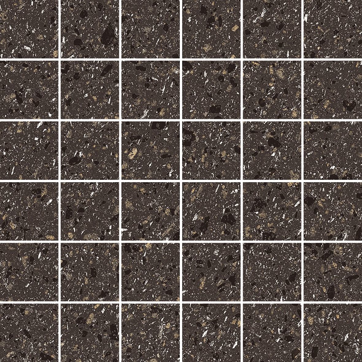 LPC Volcano Re60 lasittamaton porcelanato mosaiikki seinälaatta lattialaatta 5X5 03 Black tasapintainen silotettu matta tumma musta kivi