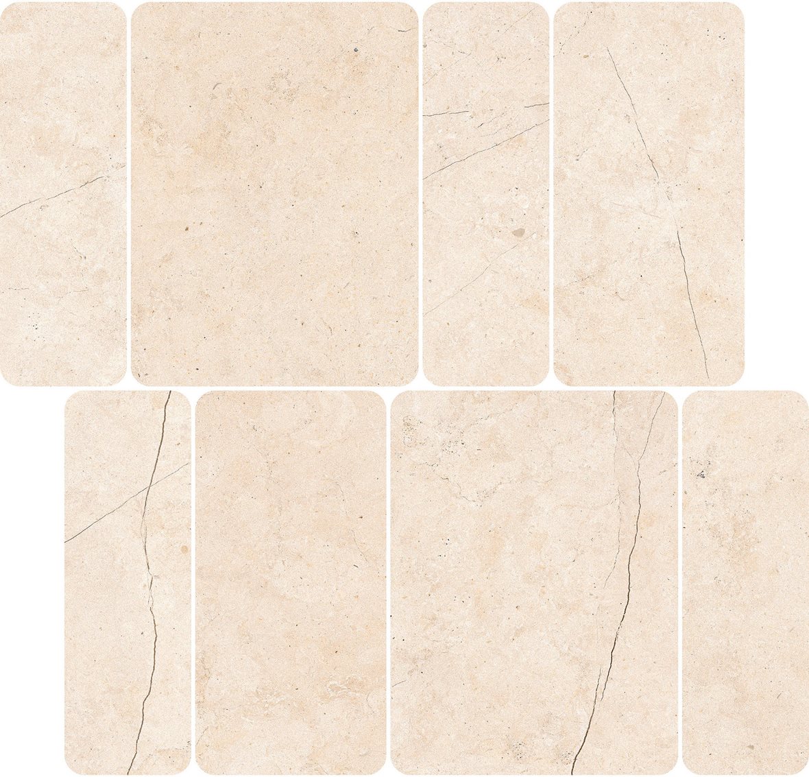 LPC Sicily Re60 Pave lasittamaton porcelanato mosaiikki seinälaatta lattialaatta 01 beige tasapintainen silotettu matta vaalea beige kivi