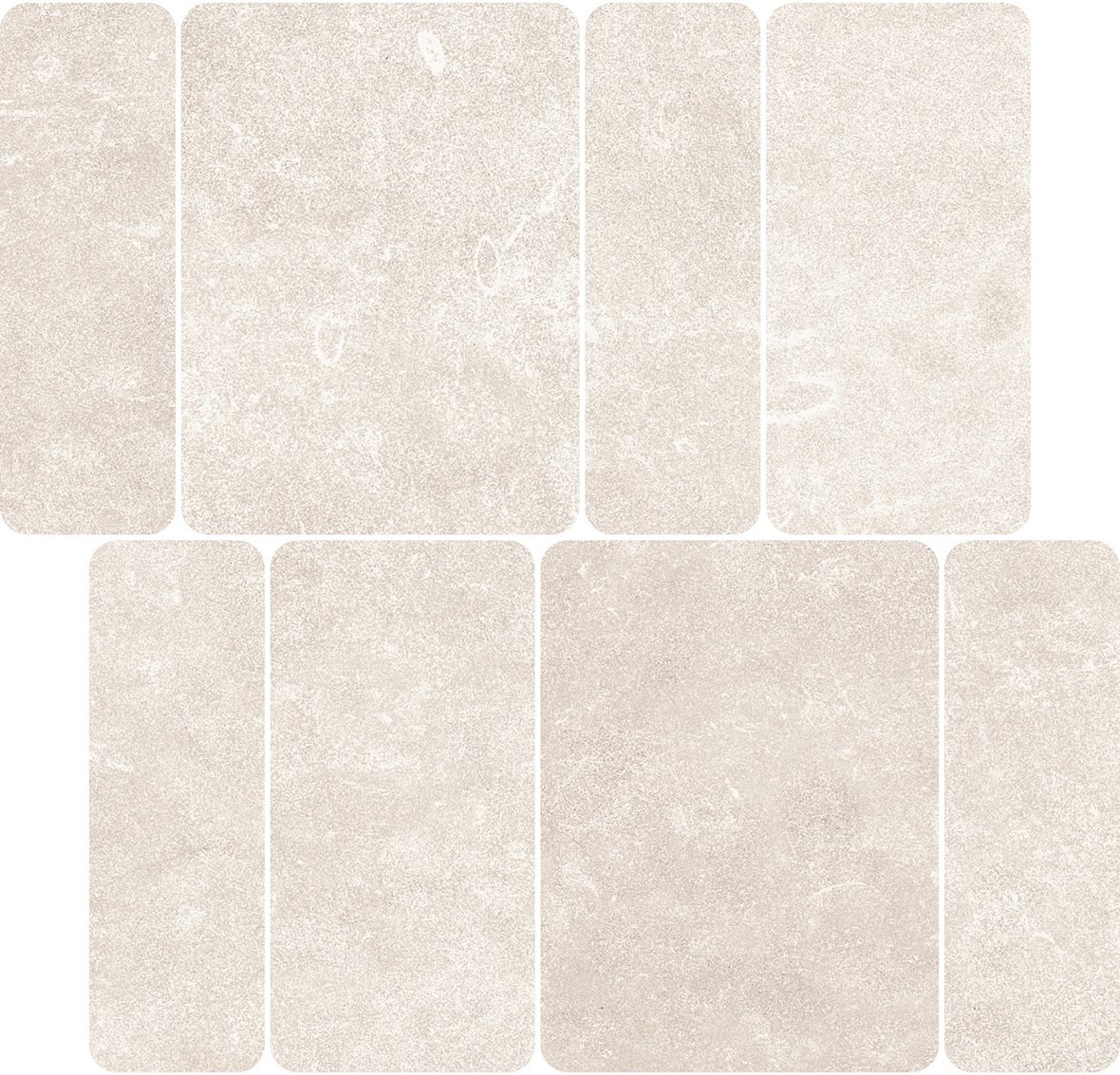 LPC Sicily Re60 Pave lasittamaton porcelanato mosaiikki seinälaatta lattialaatta 02 Ash tasapintainen silotettu matta vaalea harmaa kivi