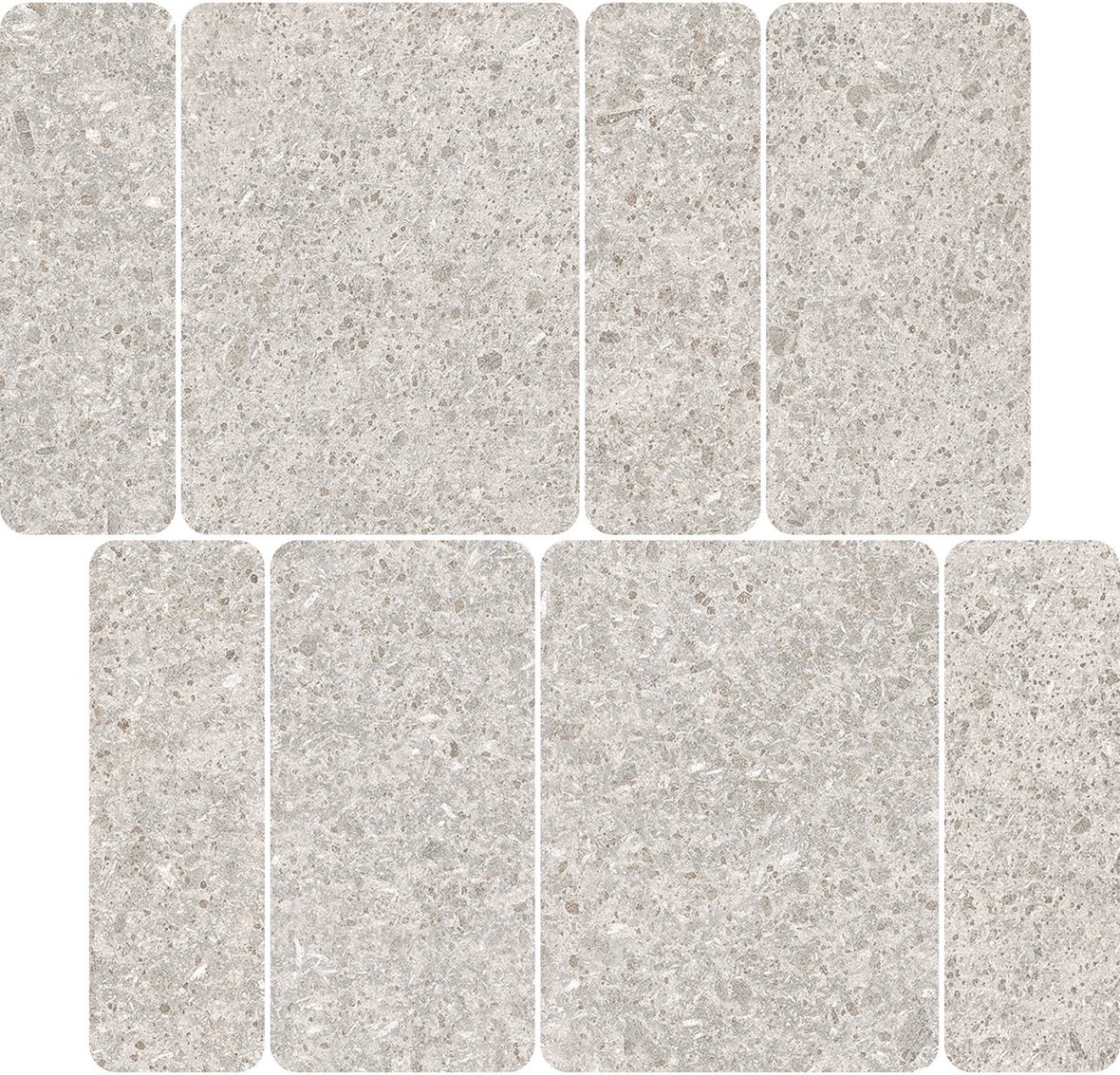 LPC Volcano Re60 Pave lasittamaton porcelanato mosaiikki seinälaatta lattialaatta 01 White tasapintainen silotettu matta vaalea valkoinen kivi