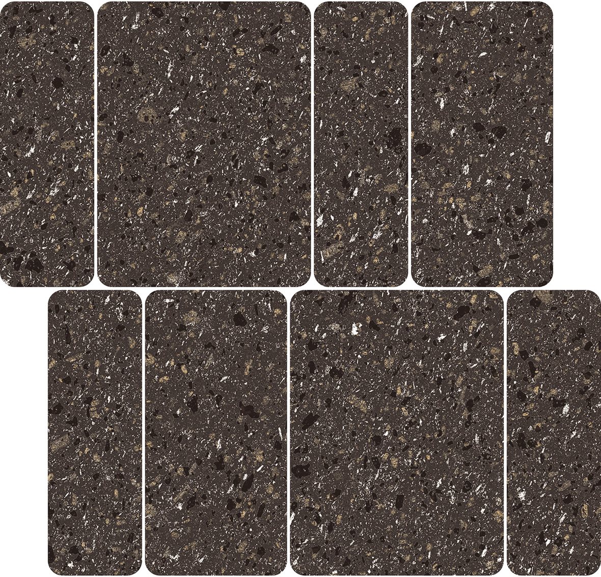 LPC Volcano Re60 Pave lasittamaton porcelanato mosaiikki seinälaatta lattialaatta 03 Black tasapintainen silotettu matta tumma musta kivi