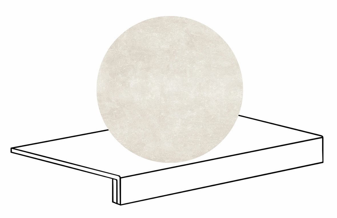 LPC Sicily Re60 lasittamaton porraslaatta reunalla B 33X60 02 Ash tasapintainen silotettu matta vaalea harmaa kivi