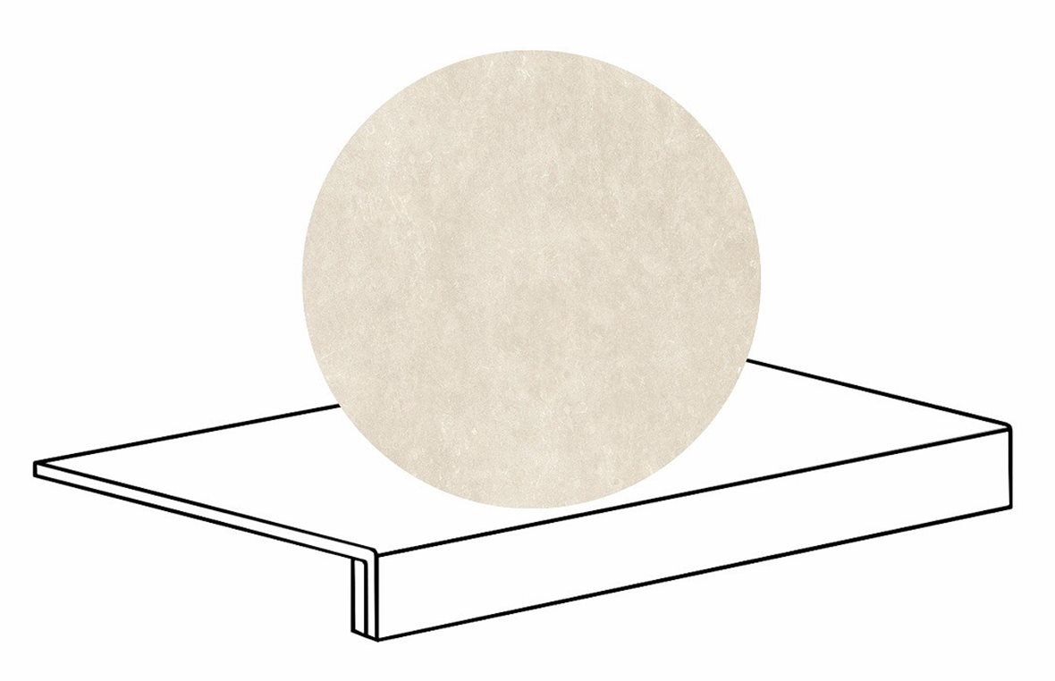 LPC Sicily Re60 lasittamaton porraslaatta reunalla B 33X60 03 Sand tasapintainen silotettu matta vaalea beige kivi