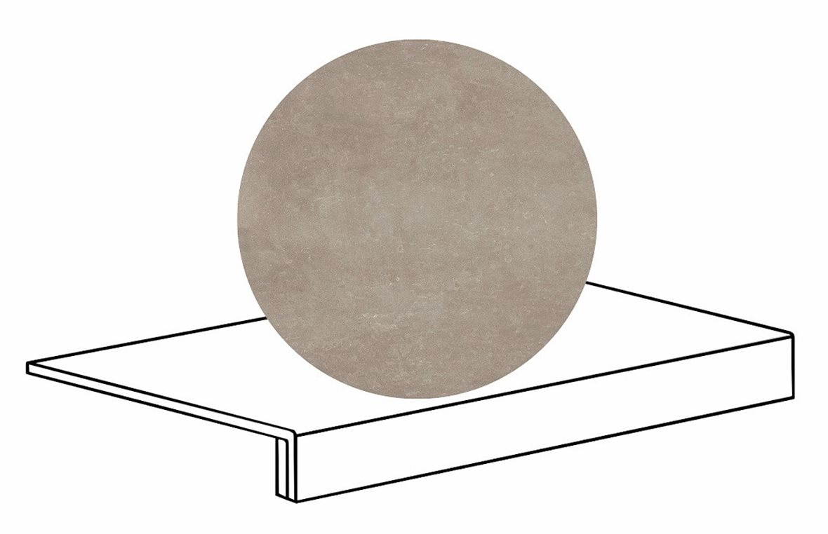 LPC Sicily Re60 lasittamaton porraslaatta reunalla B 33X60 04 Smoke tasapintainen silotettu matta keskitumma harmaa kivi