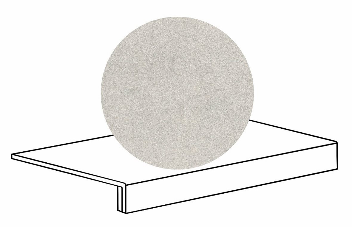 LPC Volcano Re60 lasittamaton porraslaatta reunalla B 33X60 01 White tasapintainen silotettu matta vaalea valkoinen kivi