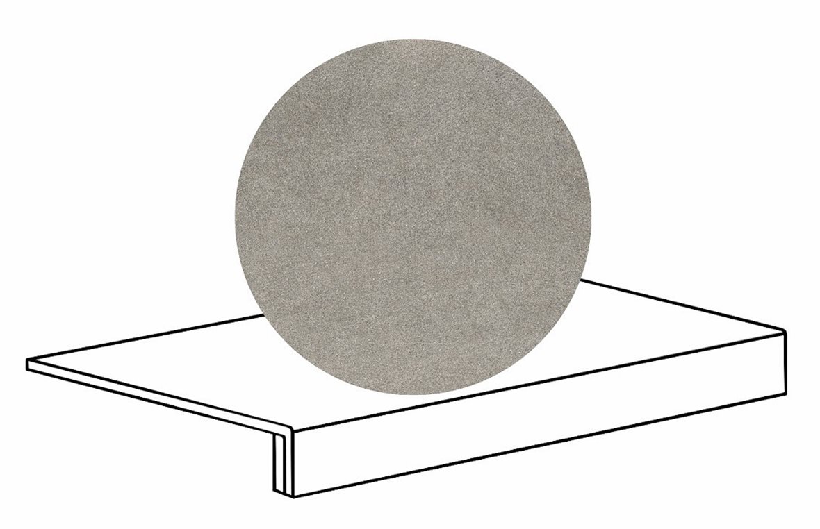 LPC Volcano Re60 lasittamaton porraslaatta reunalla B 33X60 02 Grey tasapintainen matta keskitumma harmaa kivi