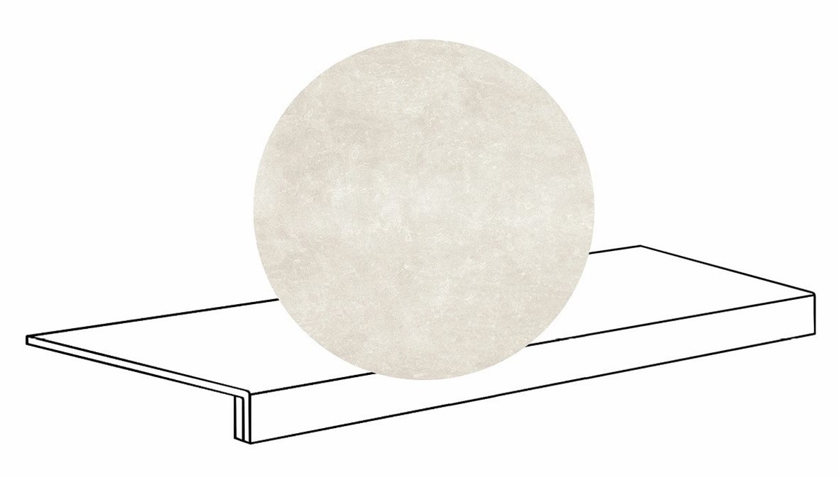 LPC Sicily Re60 lasittamaton porraslaatta reunalla B 33X119,7 02 Ash tasapintainen silotettu matta vaalea harmaa kivi