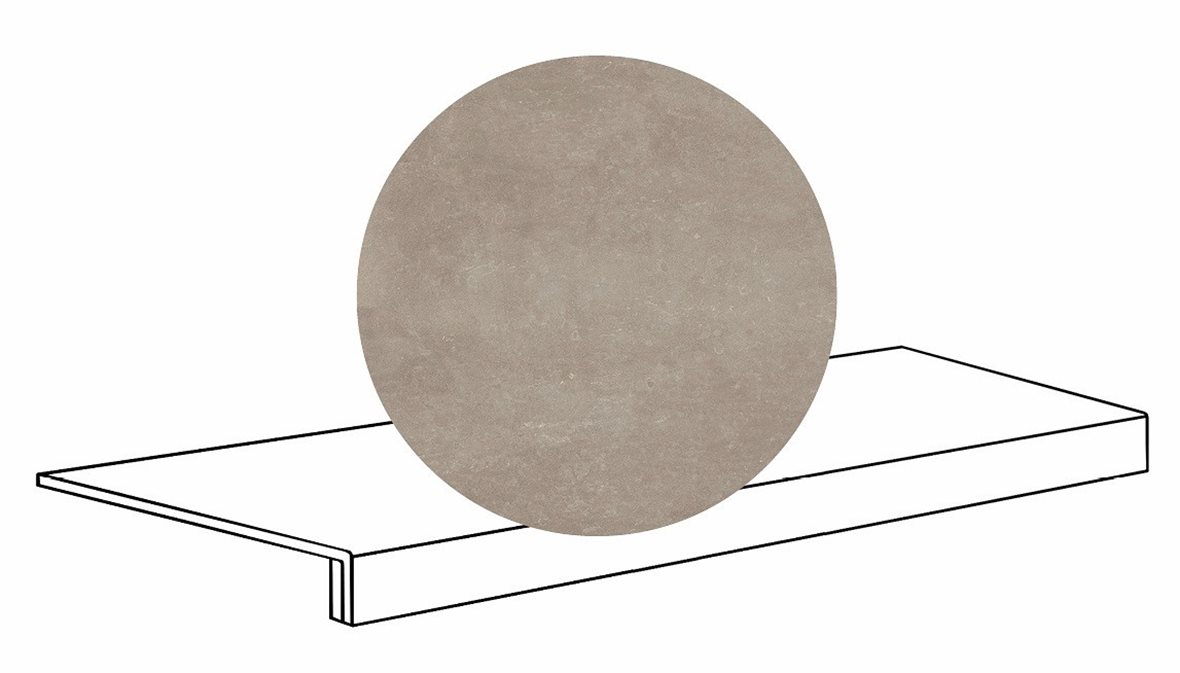 LPC Sicily Re60 lasittamaton porraslaatta reunalla B 33X119,7 04 Smoke tasapintainen silotettu matta keskitumma harmaa kivi