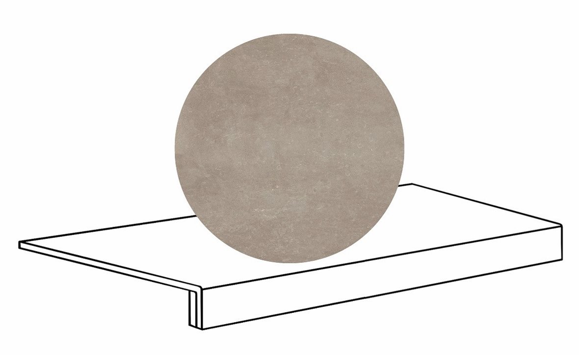 LPC Sicily Re60 lasittamaton porraslaatta reunalla B 33X80 04 Smoke tasapintainen silotettu matta keskitumma harmaa kivi