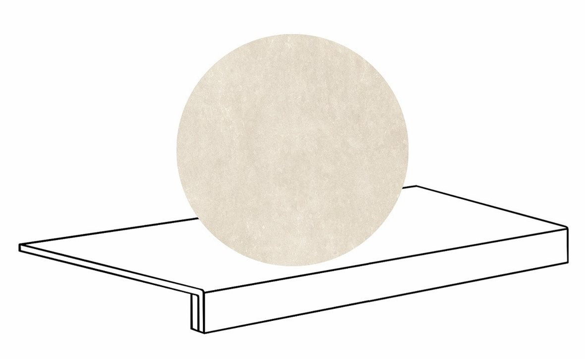 LPC Sicily Re60 lasittamaton porraslaatta reunalla B 33X80 03 Sand tasapintainen silotettu matta vaalea beige kivi