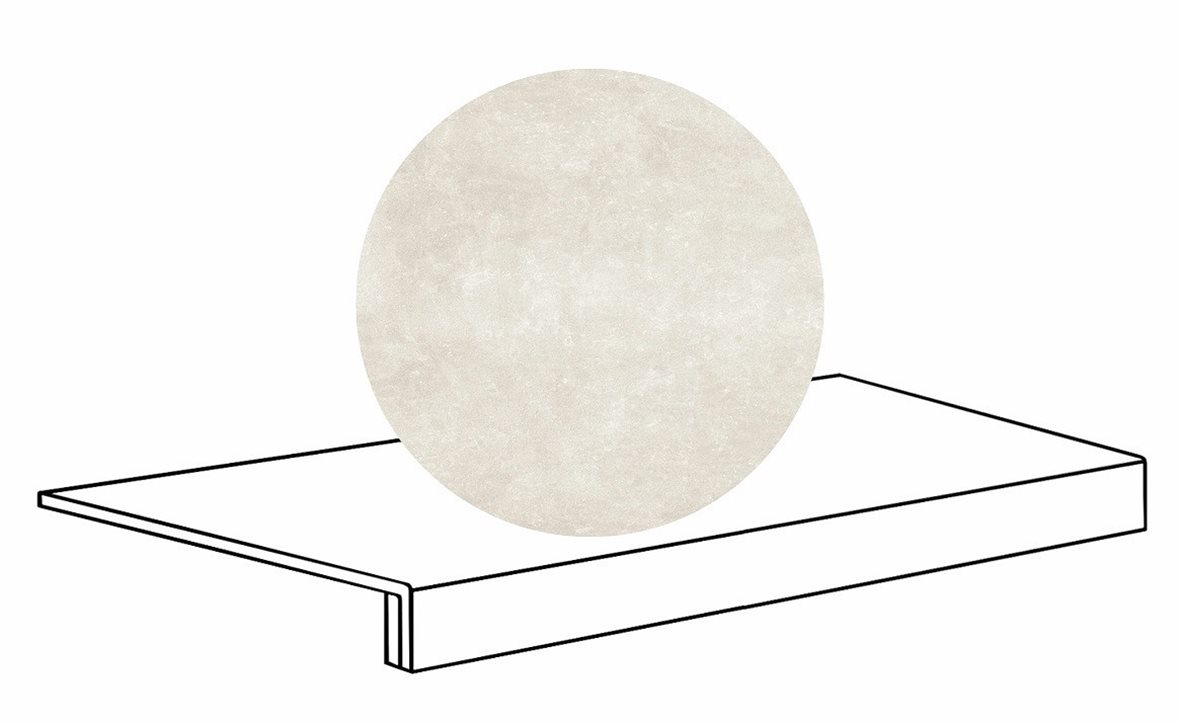 LPC Sicily Re60 lasittamaton porraslaatta reunalla B 33X80 02 Ash tasapintainen silotettu matta vaalea harmaa kivi