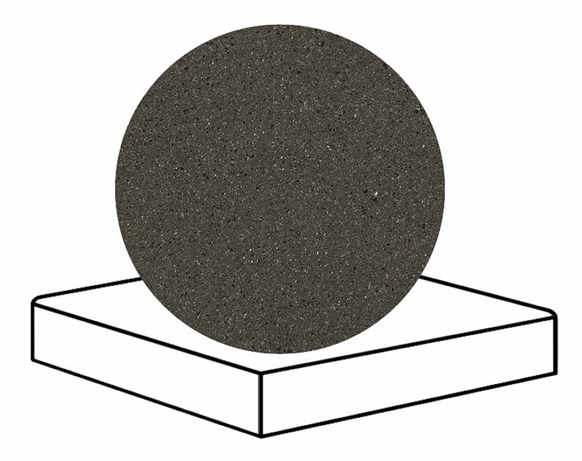 LPC Volcano Re60 lasittamaton porraslaatta kulmapala angolo B 33X33 03 Black tasapintainen matta tumma musta kivi