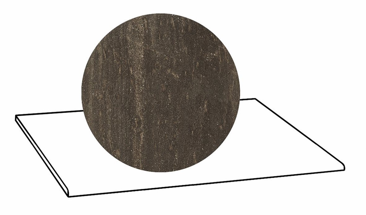 LPC Sicily Re60 lasittamaton porraslaatta A 30X60 05 Lava tasapintainen silotettu matta tumma ruskea kivi