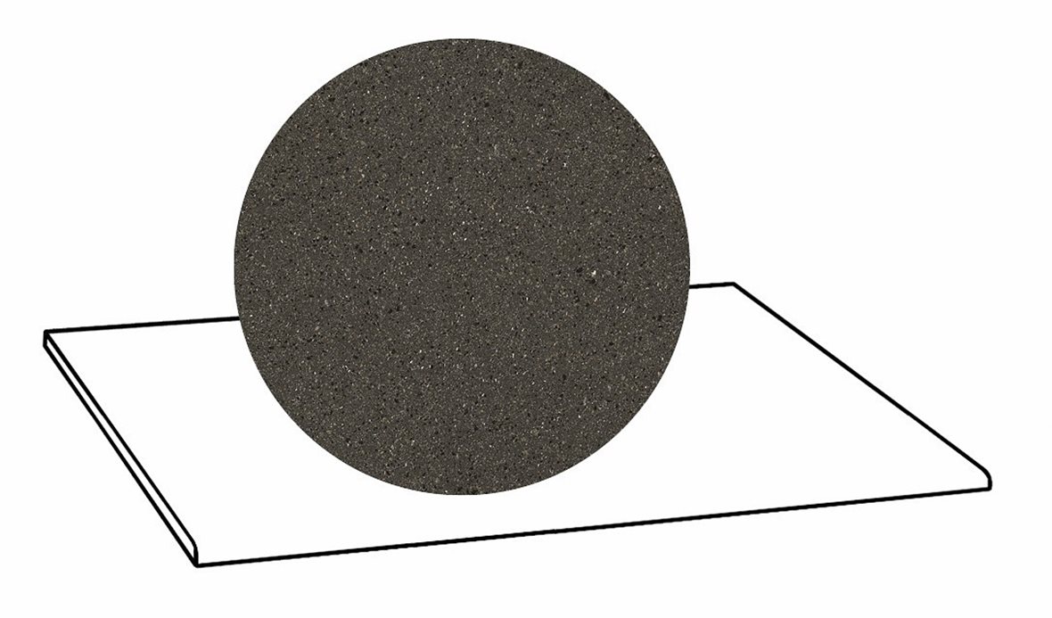 LPC Volcano Re60 lasittamaton porraslaatta A 30X60 03 Black tasapintainen matta tumma musta kivi