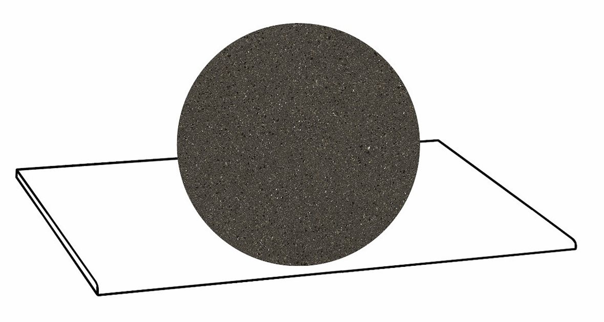 LPC Volcano Re60 lasittamaton porraslaatta A 33X80 03 Black tasapintainen silotettu matta tumma musta kivi