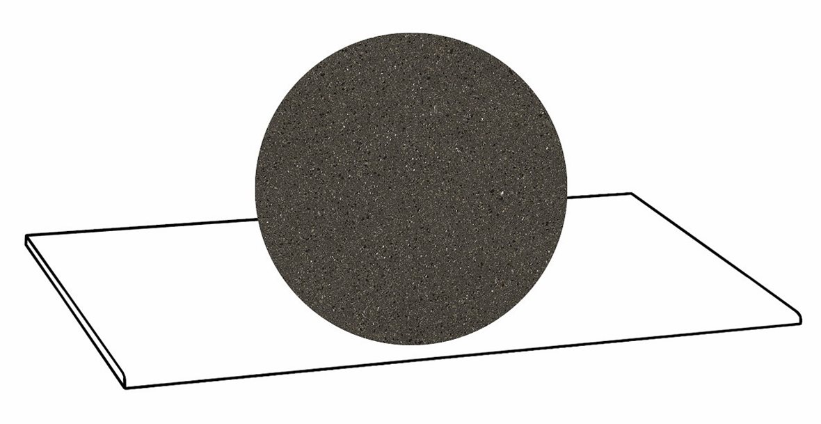 LPC Volcano Re60 lasittamaton porraslaatta A 33X119,7 03 Black tasapintainen silotettu matta tumma musta kivi