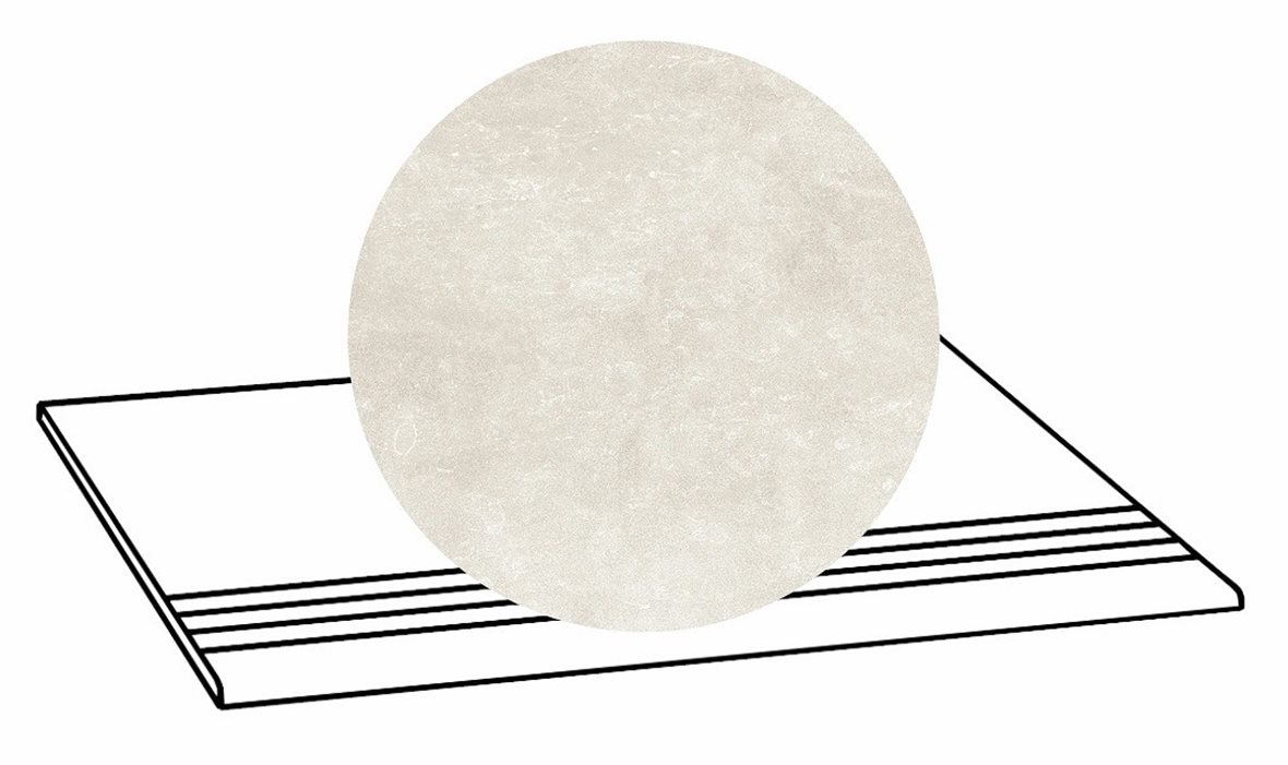 LPC Sicily Re60 lasittamaton porraslaatta liukuesteuralla 30X60 02 Ash tasapintainen silotettu matta vaalea harmaa kivi