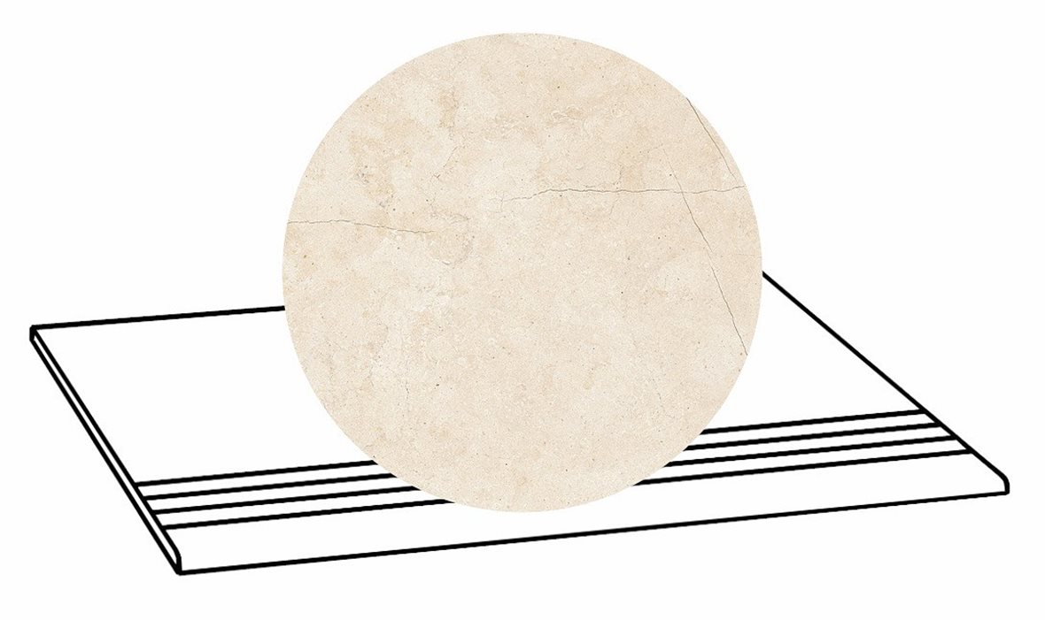 LPC Sicily Re60 lasittamaton porraslaatta liukuesteuralla 30X60 01 Beige tasapintainen silotettu matta vaalea beige kivi