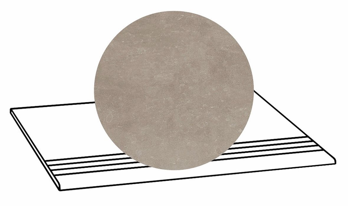 LPC Sicily Re60 lasittamaton porraslaatta liukuesteuralla 30X60 04 Smoke tasapintainen silotettu matta keskitumma harmaa kivi