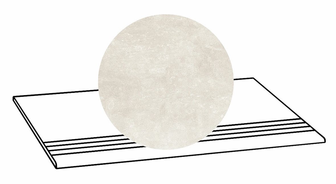 LPC Sicily Re60 lasittamaton porraslaatta liukuesteuralla 33X80 02 Ash tasapintainen silotettu matta vaalea harmaa kivi