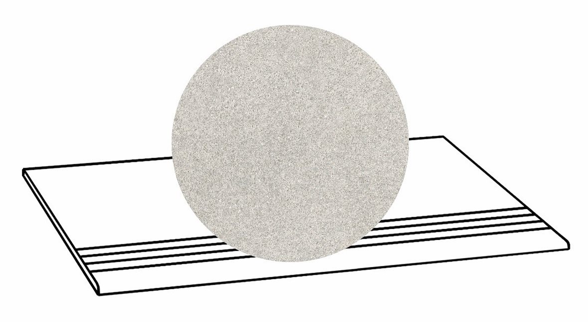 LPC Volcano Re60 lasittamaton porraslaatta liukuesteuralla 33X80 01 White tasapintainen silotettu matta vaalea valkoinen kivi