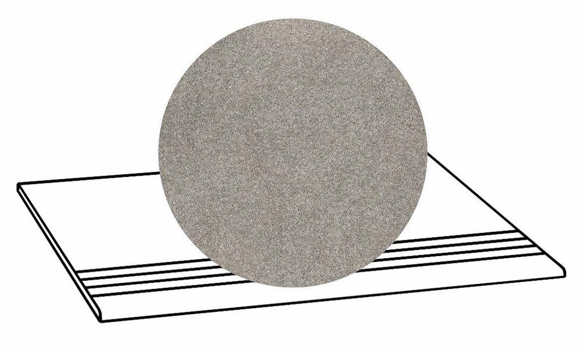 LPC Volcano Re60 lasittamaton porraslaatta liukuesteuralla 30X60 02 Grey tasapintainen matta keskitumma harmaa kivi