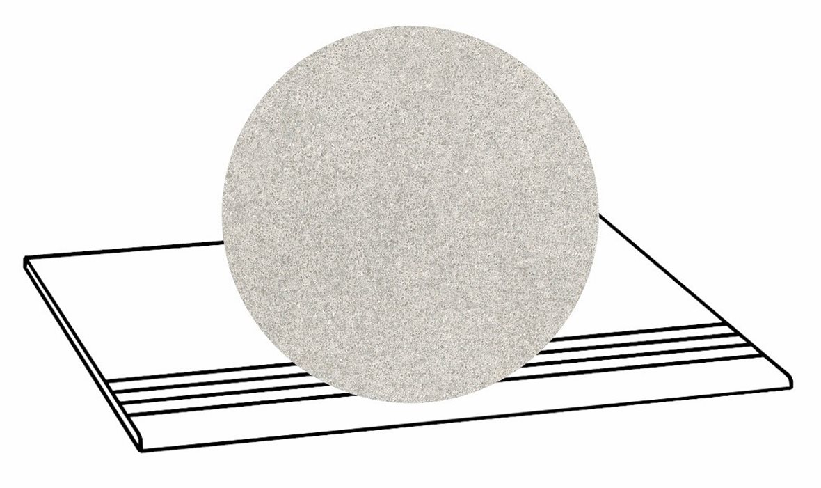 LPC Volcano Re60 lasittamaton porraslaatta liukuesteuralla 30X60 01 White tasapintainen matta vaalea valkoinen kivi