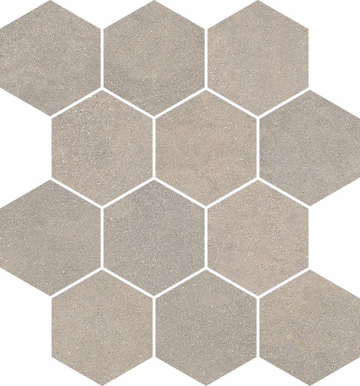LPC Cemento Re60 Hexagon lasittamaton porcelanato mosaiikki seinälaatta lattialaatta 03 Greige tasapintainen silotettu matta 6-kulmainen keskitumma be