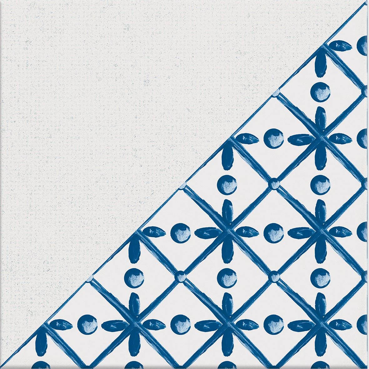 LPC Lusitano lasitettu kuviolaatta 9,7X9,7 Azul Mix tasapintainen matta keskitumma valkoinen kuvioitu