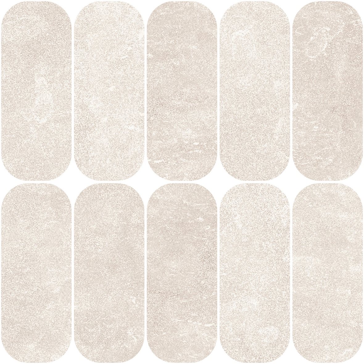 LPC Sicily Re60 Ovale lasittamaton porcelanato mosaiikki seinälaatta lattialaatta 5,8X14,8 02 Ash tasapintainen silotettu matta vaalea harmaa kivi