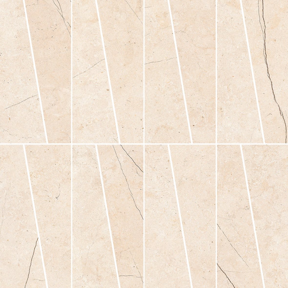 LPC Sicily Re60 Trapezi lasittamaton porcelanato mosaiikki seinälaatta lattialaatta 01 beige tasapintainen silotettu matta vaalea beige kivi