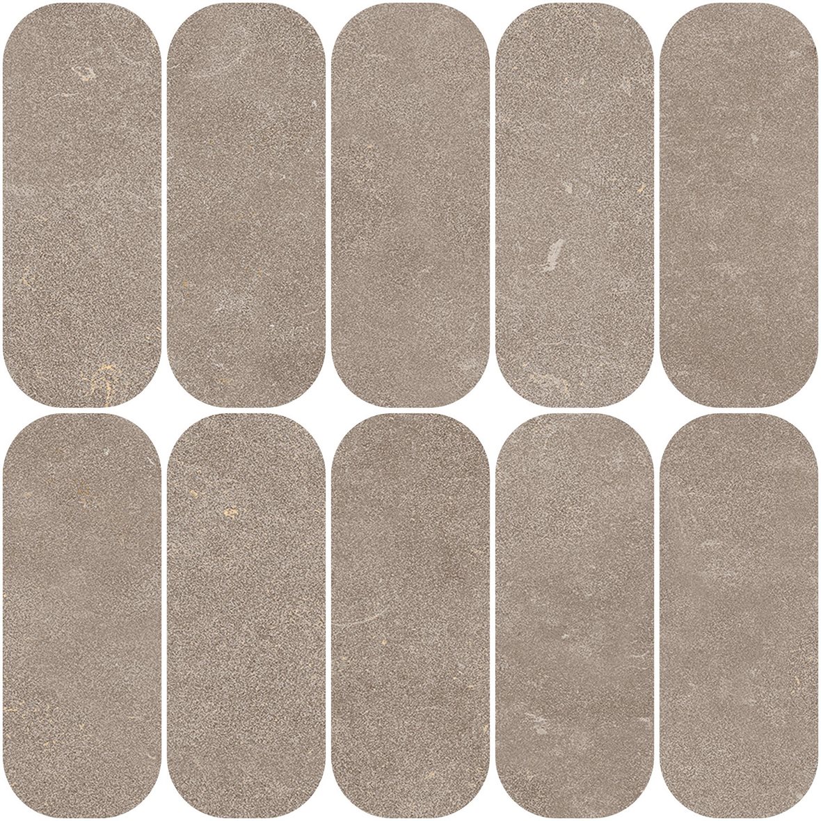 LPC Sicily Re60 Ovale lasittamaton porcelanato mosaiikki seinälaatta lattialaatta 5,8X14,8 04 Smoke tasapintainen silotettu matta keskitumma harmaa ki