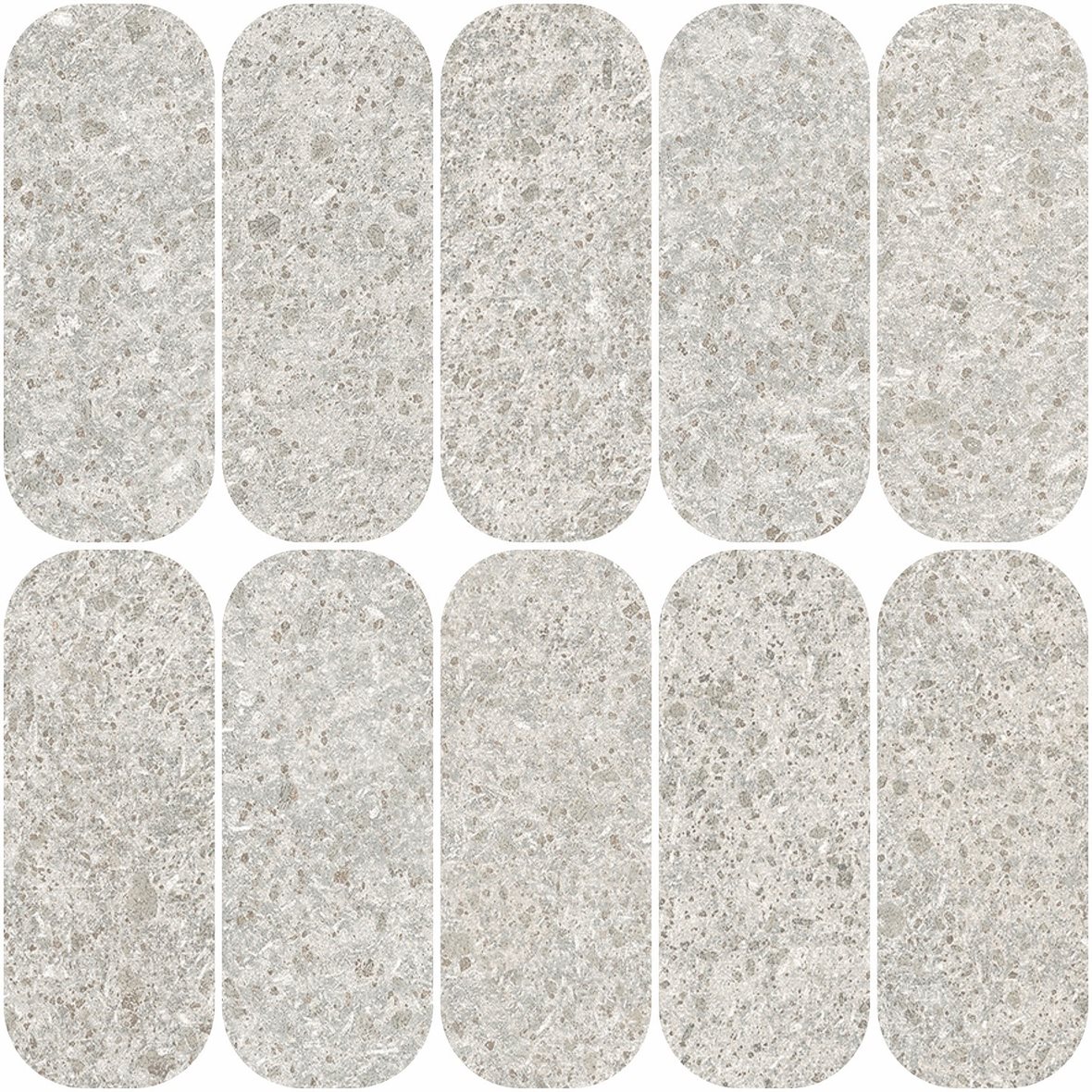 LPC Volcano Re60 Ovale lasittamaton porcelanato mosaiikki seinälaatta lattialaatta 5,8X14,8 01 White tasapintainen silotettu matta vaalea valkoinen ki