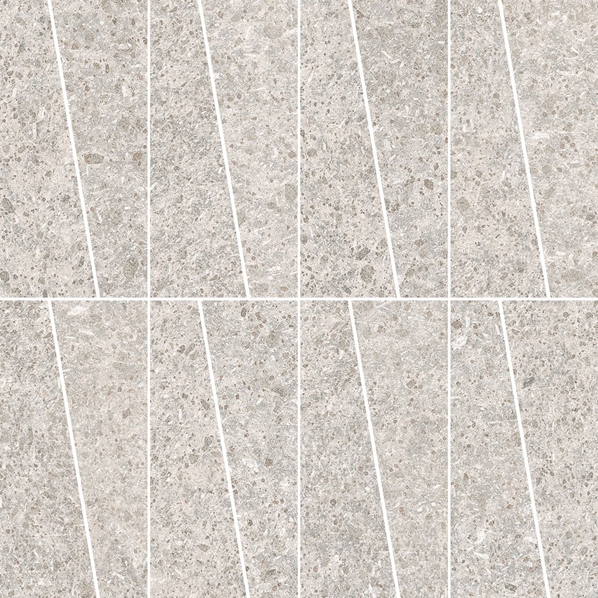 LPC Volcano Re60 Trapezi lasittamaton porcelanato mosaiikki seinälaatta lattialaatta 01 White tasapintainen silotettu matta vaalea valkoinen kivi